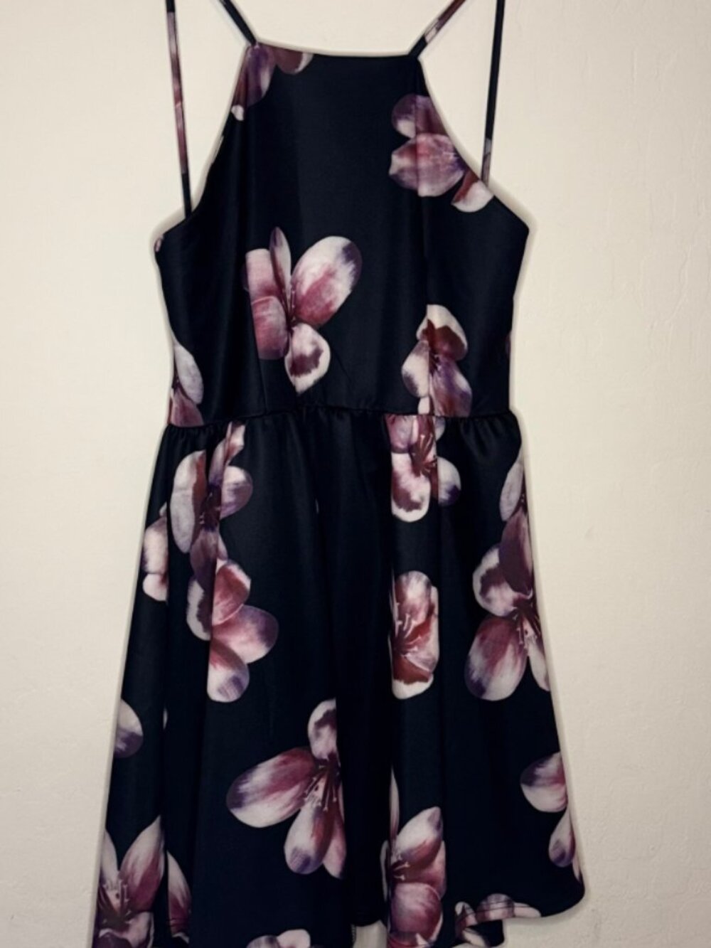 Black floral strappy dress (new with tags)